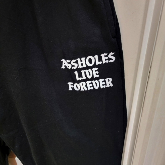 NWOT Black Assholes Live Forever Sweatpants Jogger Casual ALF Size 3XL Unisex - Picture 2 of 7